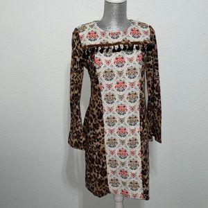 Anthropologie‎ Uncle Frank Leopard Print/Tapestry Mini Dress Small